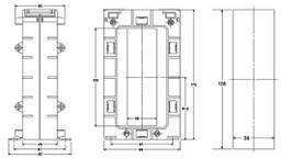Current transformer; Iout: 1A; Iin: 1kA; 33x128mm