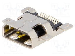 Connector: HDMI; socket; middle board mount; PIN: 19; gold-plated