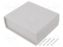 Enclosure: with panel; X: 159mm; Y: 139mm; Z: 59mm; polystyrene; grey