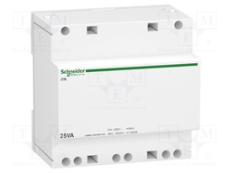 Transformer: mains; 25VA; 230VAC; 12V; 24V; Leads: screw terminals