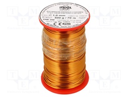 Coil wire; single coated enamelled; 1mm; 500g; -65÷200°C; Core: Cu