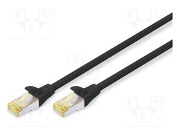 Patch cord; S/FTP; 6a; stranded; Cu; LSZH; black; 1m; 26AWG
