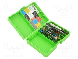 Tools set: screwdriver bits; hex key,Phillips,Pozidriv®,Torx®