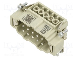 Connector: HDC; contact insert; male; 16A; 500V; Han E®; PIN: 10