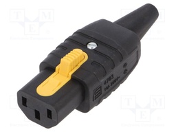 Connector: AC supply; plug; female; 10A; 250VAC; C13 (F); for cable