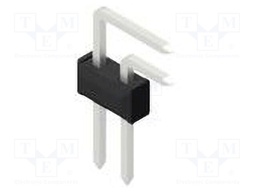 Connector: pin strips; pin header; male; PIN: 2; 2.54mm; THT; 2x1