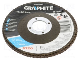 Flap grinding wheels; Ø: 115mm; Øhole: 22.2mm; Granularity: 120