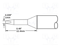Tip; chisel; 1mm; 357°C; for soldering station