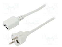 Cable; 3x1.5mm2; CEE 7/7 (E/F) plug,IEC C19 female; PVC; 3m; 16A