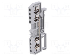 Splice terminal: rail; 1.5mm2; ways: 1; terminals: 4; grey; TS35