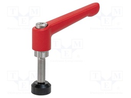 Lever; adjustable; Thread len: 25mm; Lever length: 63mm; Body: red