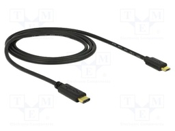 Cable; USB 2.0; USB B micro plug,USB C plug; gold-plated; 1m