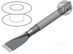 Wire: ribbon; round; 1.27mm; stranded; Cu; 20x28AWG; PVC; grey; 30.5m