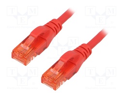 Patch cord; U/UTP; 6; stranded; CCA; PVC; red; 2m; 26AWG