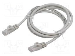 Patch cord; U/UTP; 6; stranded; Cu; PVC; grey; 2m; 26AWG