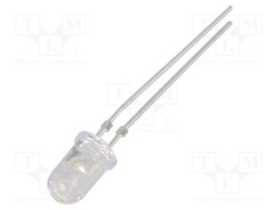 LED; white; 5mm; 30°; Front: convex; 2.9÷3.4VDC; No.of term: 2