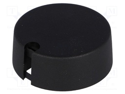 Knob; with pointer; plastic; Shaft d: 6.35mm; Ø40x16mm; black