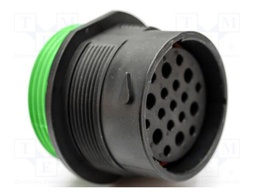Connector: circular; socket; female; 25A; 250V; PIN: 19; IP67; black