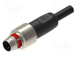 Cable: for sensors/automation; M12; PIN: 4; straight; 5m; plug; 4A
