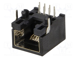 Socket; RJ45; PIN: 8; Cat: 3; shielded,low profile; Layout: 8p8c; THT