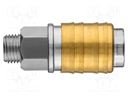 Quick connection coupling; with bushing; brass; Thread: outside