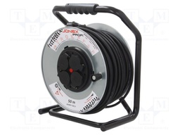 Extension lead; reel,with non-rotating sockets; Sockets: 4; 50m