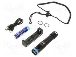 Torch: LED; IPX8; 600lm,1200lm; L: 120mm; Ø: 24.5mm; 15°; 6000-6500K