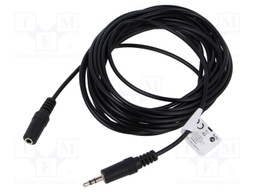 Cable; Jack 3.5mm 3pin socket,Jack 3.5mm 3pin plug; 5m; black