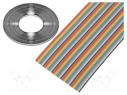 Wire: ribbon; 1.27mm; stranded; Cu; 50x28AWG; unshielded; PVC; 300V