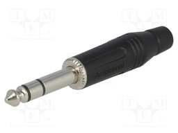 Plug; Jack 6,35mm; male; stereo; straight; for cable; soldering