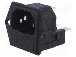 Connector: AC supply; socket; male; 10A; 250VAC; IEC 60320; UL94V-0