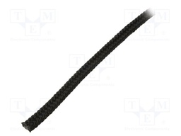 Rope; polypropylene; Ørope: 6mm; L: 25m; with a core; black