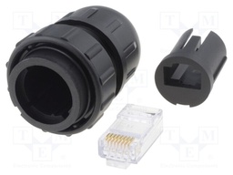 Plug; RJ45; DC; PIN: 8; Cat: 6; Layout: 8p8c; Locking: bayonet; IDC