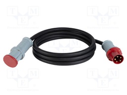 Extension lead; 5G16mm2; 25m; rubber; black; Sockets no: 1; 63A