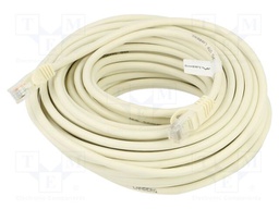 Patch cord; U/UTP; 6; stranded; CCA; PVC; white; 20m; 26AWG; Cores: 8