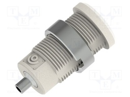 Connector: 4mm banana; socket; white; 2mm soldering hole