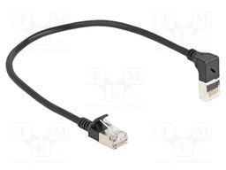 Patch cord; S/FTP; Cat: 6a; RJ45 plug,RJ45 up angled plug; 0.25m
