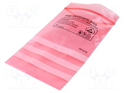 Protection bag; ESD; L: 610mm; W: 457mm; Thk: 75um; 100pcs; pink