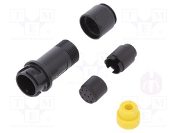 Connector: circular; plug; male; PIN: 10; w/o contacts; for cable