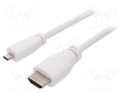 Cable; HDMI 2.0; HDMI micro plug,HDMI plug; 2m; white