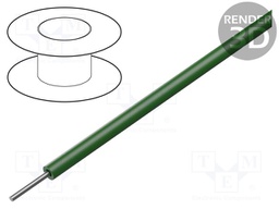 Wire; solid; Cu; 30AWG; PVC; dark green; 300V; 30m