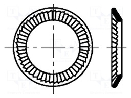 Washer; conical; M3; D=5.5mm; h=0.95mm; A2 stainless steel