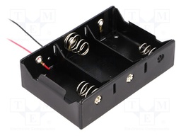 Holder; Leads: cables; Size: D,R20; Batt.no: 3; 150mm