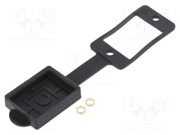 Socket gasket with dust cap; SLIM; flat; Colour: black; 29mm