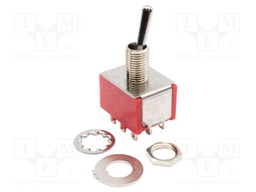 Switch: toggle; Pos: 3; 3P3T; ON-OFF-ON; 2A/250VAC; 5A/28VDC; 100