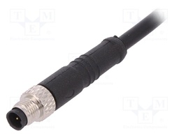 Connector: M5; plug; male; cables; PIN: 3; 1A; straight; IP67; 60V