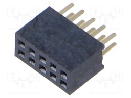 Connector: pin strips; socket; female; PIN: 10; straight; THT; 2x5