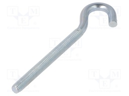 Hook; angular; steel; zinc; Thread len: 80mm; Overall len: 120mm