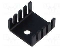 Heatsink: extruded; U; TO220; black; L: 19mm; W: 19mm; H: 9.52mm; screw