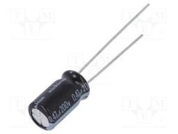 Capacitor: electrolytic; THT; 0.47uF; 200VDC; Ø6.3x11mm; ±20%; 11mA